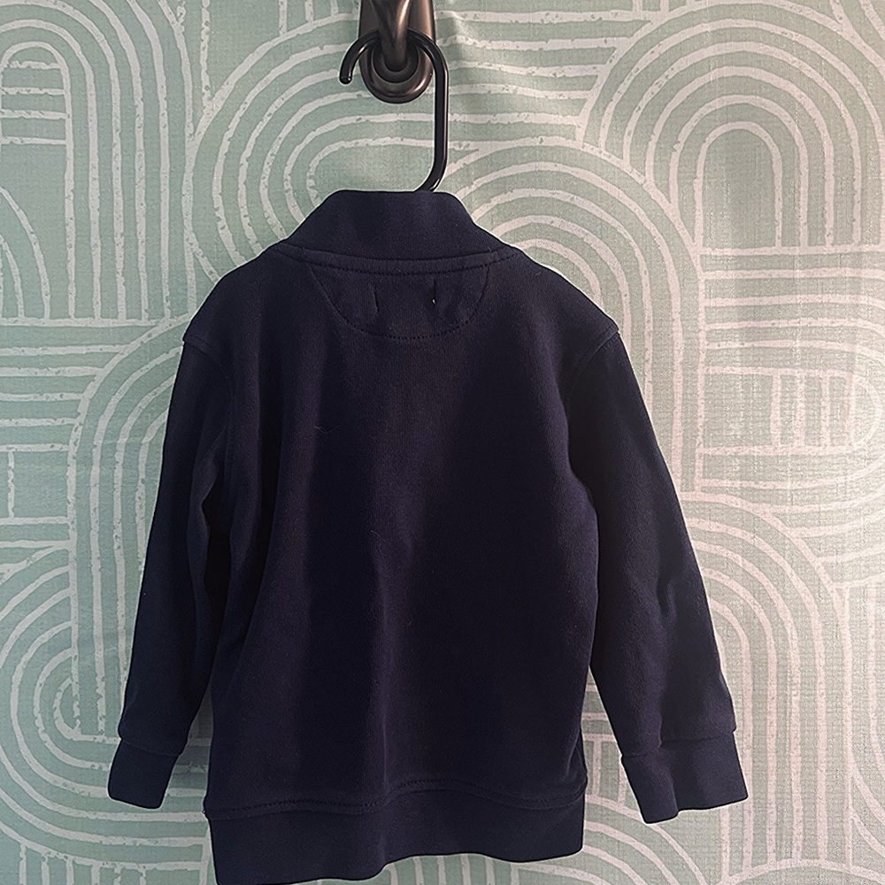 Ralph Lauren Baby Boys Navy Quarter Zip Pullover Sweatshirt 12M - Picture 3 of 5